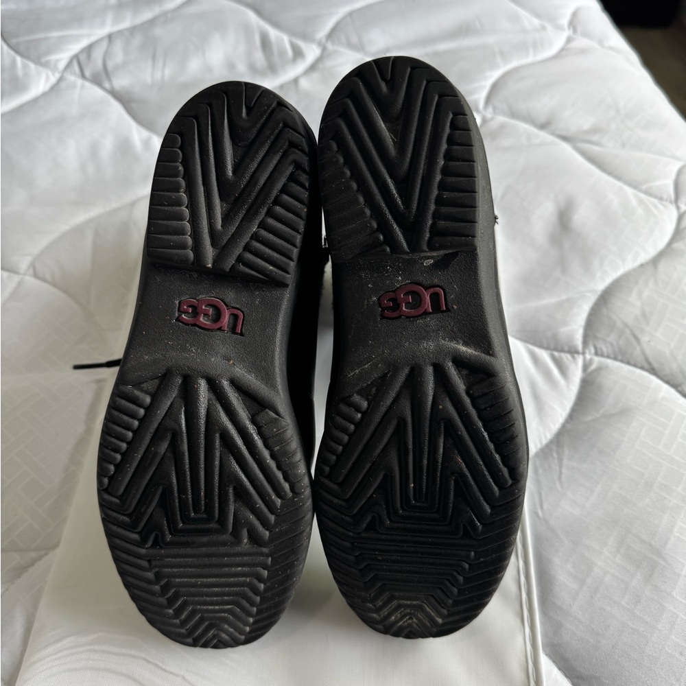 UGG Kids Black Boots with Red Logo